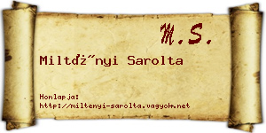 Miltényi Sarolta névjegykártya
